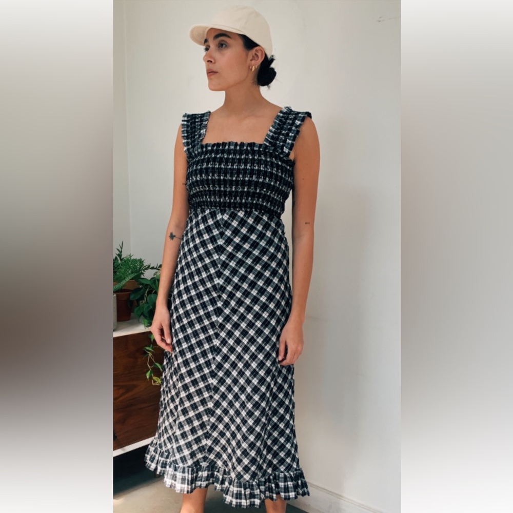 Ganni Seersucker Gingham Check dress Western Cowgirl